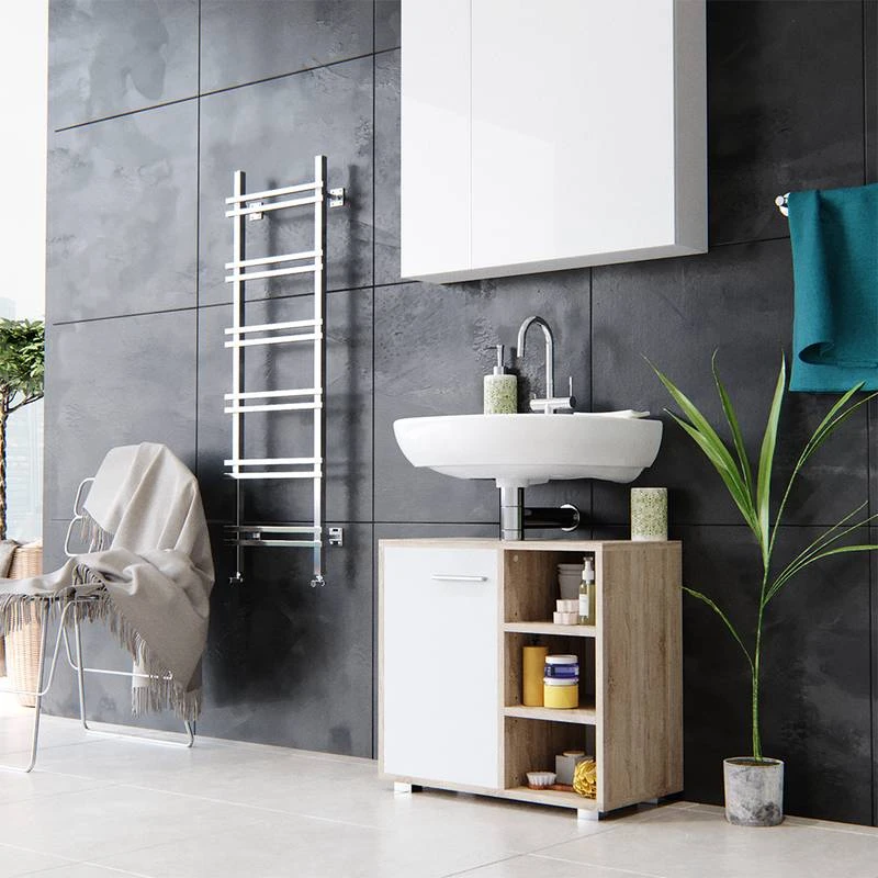 Meuble Sous-lavabo Perry Chêne/blanc 4 Meuble Sous-lavabo Perry Chêne/blanc – Image 2