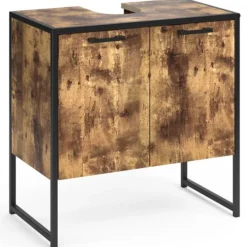 Meuble Sous-lavabo Fyrk Vieux Bois/noir