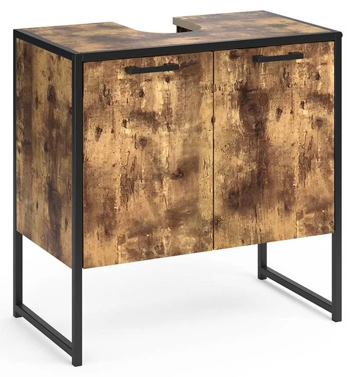 Meuble Sous-lavabo Fyrk Vieux Bois/noir 3 Meuble Sous-lavabo Fyrk Vieux Bois/noir