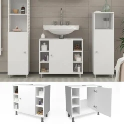 Meuble Sous-lavabo Fynn Blanc 11 Meuble Sous-lavabo Fynn Blanc -Domublis Soldes Magasin 0811e3f3dd314b41bde99c577b6c5e6a