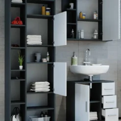 Salle De Bain Ilias Anthracite (3 élém.) -Domublis Soldes Magasin 09609008c69e476aa5f9b8b3b7a3bc5d