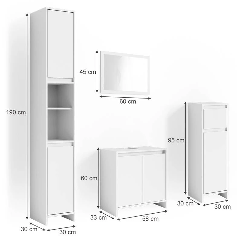 Salle De Bain Emma Blanc (4 élém.) 9 Salle De Bain Emma Blanc (4 élém.) – Image 7