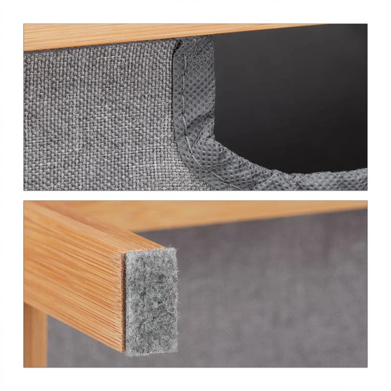 Panier à Linge En Bambou à 3 Corbeilles 9 Panier à Linge En Bambou à 3 Corbeilles – Image 7