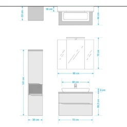 Salle De Bain Tiberio VII (3 éléments) -Domublis Soldes Magasin 1000194080 200114 08540400013 SKETCH DETAILS P000000001000194080 sketch