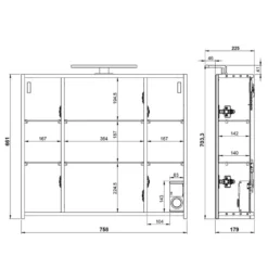 Salle De Bain Arvada II (5 éléments) -Domublis Soldes Magasin 1000205937 200221 13364300090 SKETCH DETAILS P000000001000205937 sketch