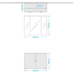 Salle De Bain Jasmund II (2 éléments) -Domublis Soldes Magasin 1000231411 201203 08082800110 SKETCH DETAILS P000000001000231411 sketch