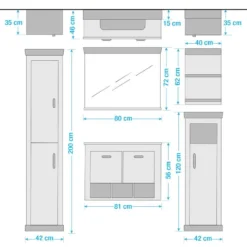Salle De Bain Lewk XVIII (5 éléments) -Domublis Soldes Magasin 1000281728 210728 08083900355 SKETCH DETAILS P000000001000281728 sketch