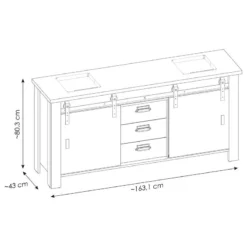 Meuble Avec Double Vasque Shutter -Domublis Soldes Magasin 1000348703 220505 500 SKETCH DETAILS P000000001000348703 sketch