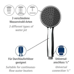 Wenko Pommeau De Douche Basic Line II -Domublis Soldes Magasin 1000352546 220519 031 DETAILS P000000001000352546