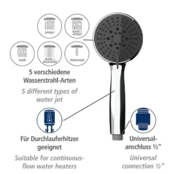 Wenko Pommeau De Douche Basic Line IV -Domublis Soldes Magasin 1000352550 220519 031 DETAILS P000000001000352550