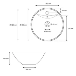 Vasque Ronde Ø 455x185 Mm Blanc -Domublis Soldes Magasin 1079eeef84fa42e8968e428dbb8bdabf