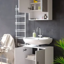 Salle De Bain Irma Blanc Brillant(2 él.) -Domublis Soldes Magasin 14c01aac8fe34cb5a739684c5e40d673