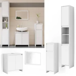 Salle De Bain Emma Blanc (4 élém.) 11 Salle De Bain Emma Blanc (4 élém.) -Domublis Soldes Magasin 156449b8b38e4cfeae52467580ff4d04