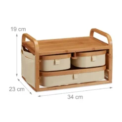 Commode Mini En Bambou 3 Casiers SDB -Domublis Soldes Magasin 17cafbf13d3349df99e20606c9f88356