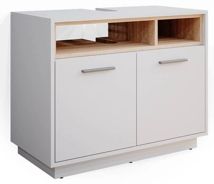 Meuble Sous-lavabo Beatrice Blanc/sonoma 3 Meuble Sous-lavabo Beatrice Blanc/sonoma