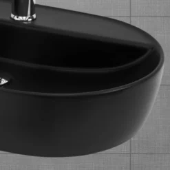 Lavabo Ovale 60x40x12cm Noir Céramique -Domublis Soldes Magasin 19e0dd4ed46e406fb970e962fa17b13b