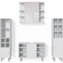 Salle De Bains Fynn Blanc (4 éléments)