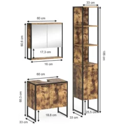 Salle De Bain Fyrk Vieux Bois (3 élém.) -Domublis Soldes Magasin 1d0c08107f6b4f43903900db4ca49613