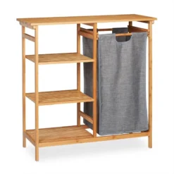 Étagère En Bambou Avec Panier à Linge -Domublis Soldes Magasin 2d90416839e8469a8ce7ff8ca6a565df