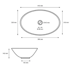 Vasque Forme Ovale 410x330x142mm Blanc -Domublis Soldes Magasin 2ddb045698ec45349e4d7ff351079798