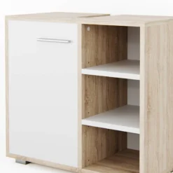 Meuble Sous-lavabo Perry Chêne/blanc 14 Meuble Sous-lavabo Perry Chêne/blanc -Domublis Soldes Magasin 3034c0a578b84f0f90373c67d46b093d