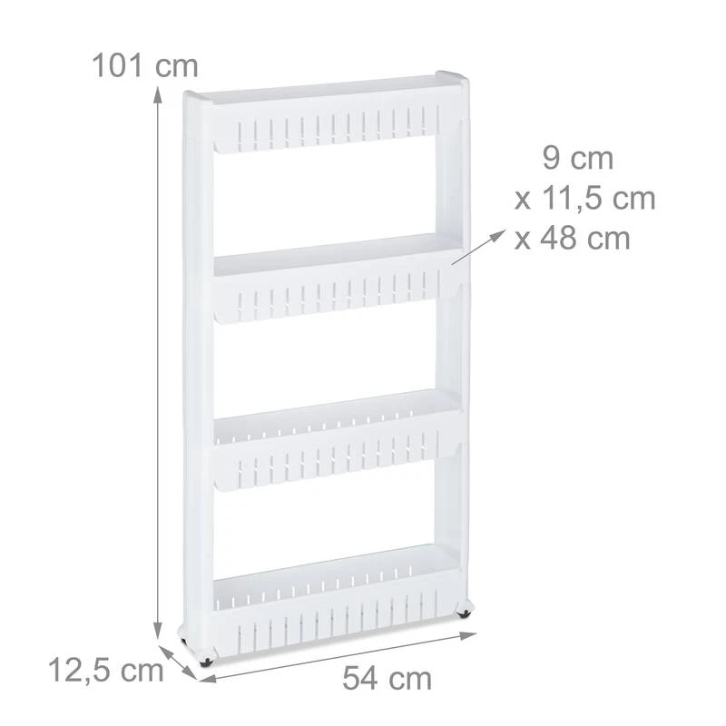 Étagère De Cuisine à Roulettes 4 Niveaux 15 Étagère De Cuisine à Roulettes 4 Niveaux – Image 13