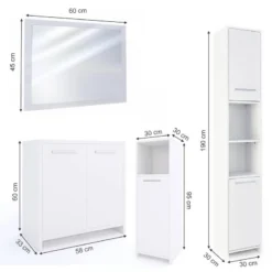 Salle De Bain Kiko Blanc (4 éléments) -Domublis Soldes Magasin 36522201db5347be9a554cdb2a96f95d