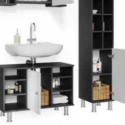 Salle De Bains Fynn Anthracite (3 élém.) -Domublis Soldes Magasin 3e71b5b10e634b13aeaeaf118326a89c