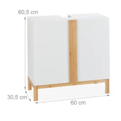 Meuble Dessous De Lavabo En Bambou Blanc -Domublis Soldes Magasin 3f7487960c034b01a1f6a8658977db59