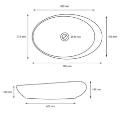 Vasque Forme Ovale 585x375x145 Mm Blanc -Domublis Soldes Magasin 4127d48b68404c15a471e7f3c7c52881