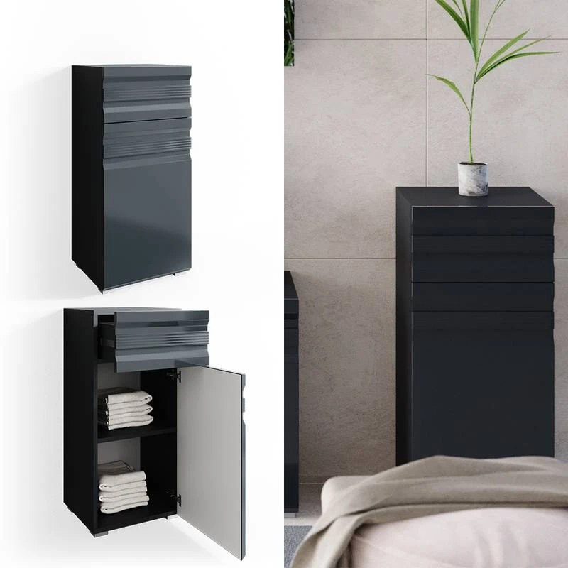 Chiffonnier Freddy Anthracite Brillant 5 Chiffonnier Freddy Anthracite Brillant – Image 3