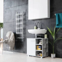 Meuble Sous-lavabo Perry Béton/blanc 11 Meuble Sous-lavabo Perry Béton/blanc -Domublis Soldes Magasin 420e68181e95468e8308d9413c3444ec