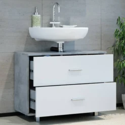 Meuble Sous-lavabo Ilias Sonoma/blanc -Domublis Soldes Magasin 42f0cb3d66d04860af74f04b3478a05d