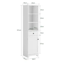 Meuble Colonne De Salle De Bain BZR17-W -Domublis Soldes Magasin 47886cd550904dc9a9ce982ea4587fb9