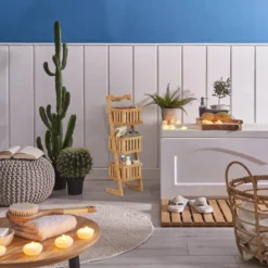 Étagère Salle De Bain Bambou 3 Paniers -Domublis Soldes Magasin 478ddf9bacb14c72b601af99c4886751