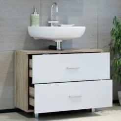 Meuble Sous-lavabo Ilias Sonoma/blanc -Domublis Soldes Magasin 4a3c6c58c16c455d89db43157262adf7
