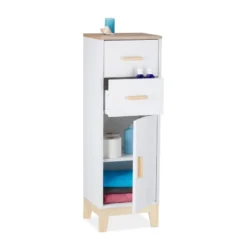 Étagère Salle De Bain Avec 2 Tiroirs -Domublis Soldes Magasin 52767bdbde0d47f0b8c2f492e4ee5d39