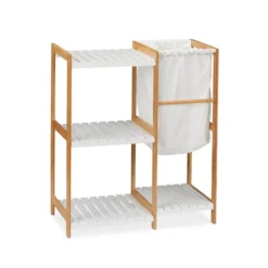 Étagère à 4 Niveaux Avec Panier à Linge -Domublis Soldes Magasin 5371150ebfd64b09bd9172a71eb7a16f