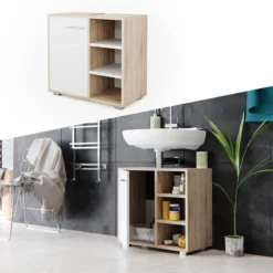 Meuble Sous-lavabo Perry Chêne/blanc 13 Meuble Sous-lavabo Perry Chêne/blanc -Domublis Soldes Magasin 54e5e567996e4be3adefb78eafda2eb9