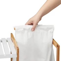 Étagère à 4 Niveaux Avec Panier à Linge -Domublis Soldes Magasin 569ac02e979943e08bfd6401ddd1446a