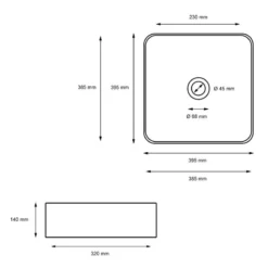 Vasque 395x395x14 Cm Noir -Domublis Soldes Magasin 57c44b1649c8492e89ab47fdc6621e0e