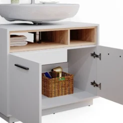 Meuble Sous-lavabo Beatrice Blanc/sonoma 21 Meuble Sous-lavabo Beatrice Blanc/sonoma -Domublis Soldes Magasin 5f2353b47ed24a858628c7df6ad962a8