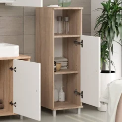 Chiffonnier Fynn Sonoma/blanc -Domublis Soldes Magasin 5fdc50bc083b48bf9689634d235e0d03