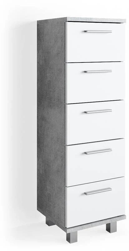 Chiffonnier Ilias Béton/blanc 3 Chiffonnier Ilias Béton/blanc