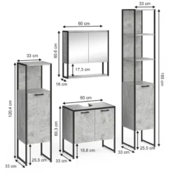 Salle De Bain Fyrk Béton (4 éléments) -Domublis Soldes Magasin 675dacc8eb4c48c98fe8c25931f6e225