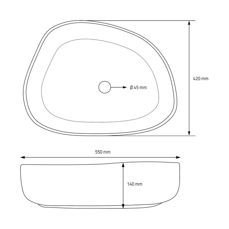 Lavabo Ovale 55x42x14cm Blanc Céramique 9 Lavabo Ovale 55x42x14cm Blanc Céramique – Image 7