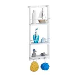 Étagère Douche Suspendue Bambou Blanc -Domublis Soldes Magasin 6ecdade1330149218edd6f85e0fb8784