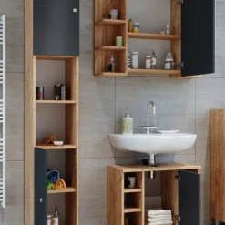 Salle De Bain Fynn (3 éléments) -Domublis Soldes Magasin 7001571056a249268ae1353872f02183