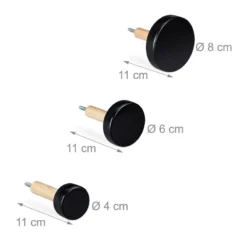 Lot De 3 Patères Muraux En Bois Noir -Domublis Soldes Magasin 7066dde2111b4eb6b869ac98d7806401