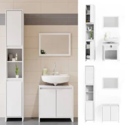Salle De Bain Emma Blanc (3 élém.) -Domublis Soldes Magasin 716a175de6a745fcb37c59b7795b3aa8
